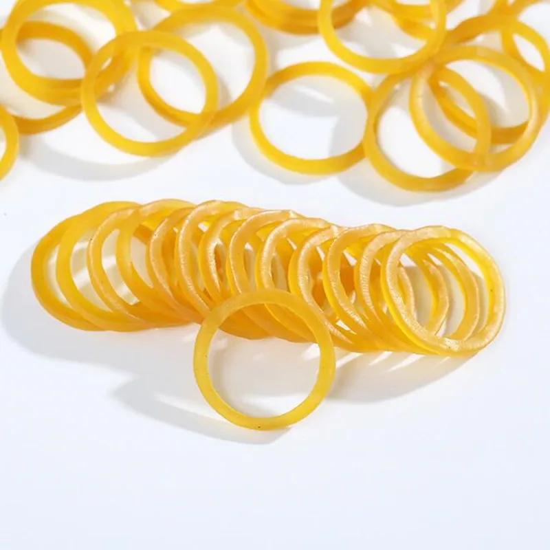 Office Rubber Bands 06*1.4mm Yellow Rubber Ring Strong Elastic Bands Stationery Holder Band Loop School Office Supplies