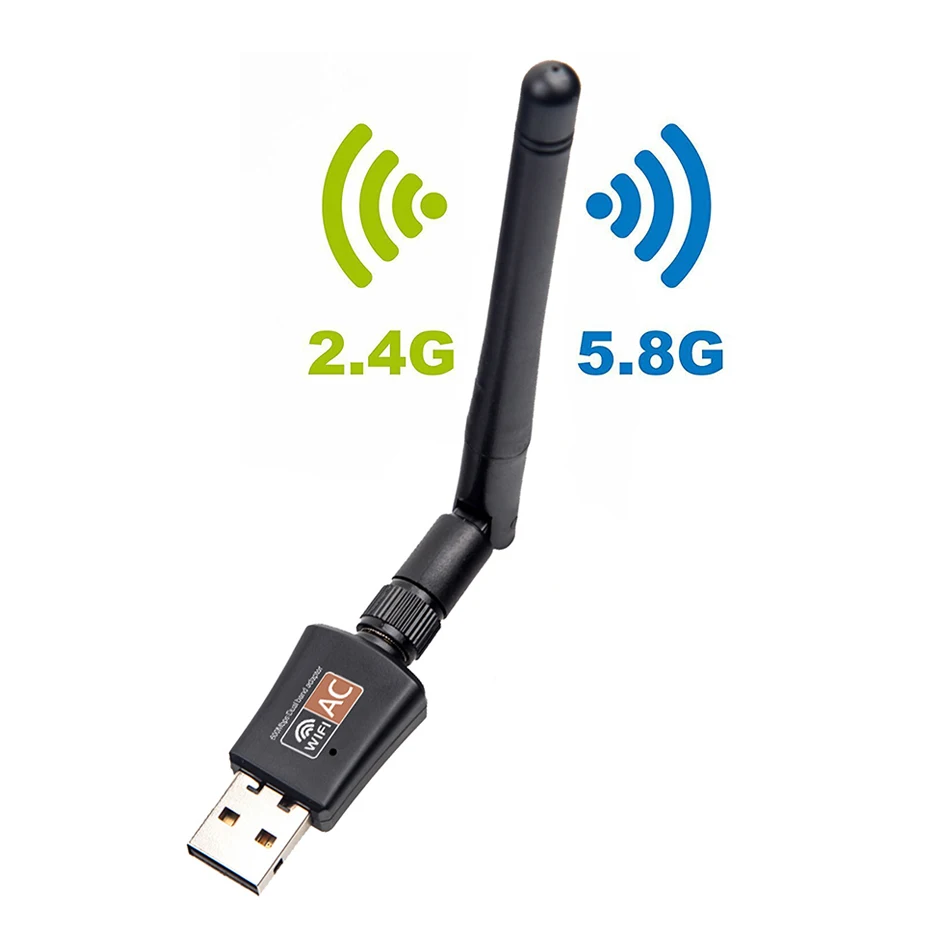 Creacube-Adaptador WiFi USB inalámbrico, 600M, tarjeta de red, receptor Wifi, antenas de doble banda 2,4/5G, tarjeta LAN de red de ordenador para PC