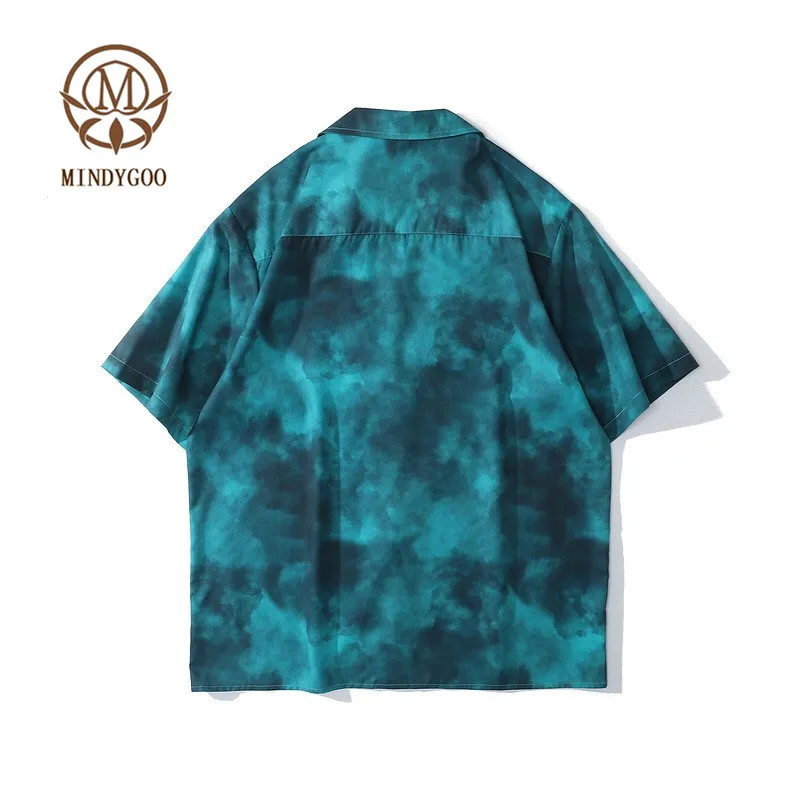 MINDYGOO High Quality Wholesale Custom Clothing 2021 New Design Streetwear Tie Dye Casual Shirt