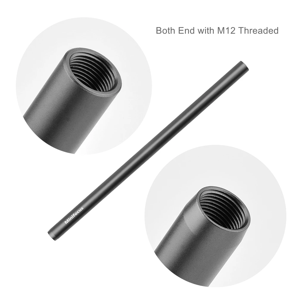 MINIFOCUS 2pcs 10 inch Black Aluminum Alloy Rod 25cm Long Rods for 15mm Rod Support Rail System DSLR Rig Stabilizer New