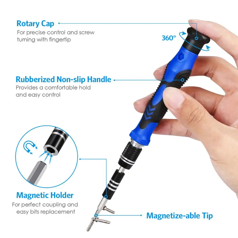 ORIA Magnetic Screwdriver Set 142 in 1 Repair Tools Kit with 120 Bits Precision Screwdriver Set with Magnetic Pad Portable Bag