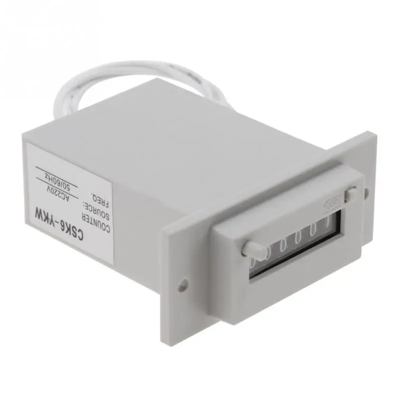 CSK6-YKW 6 أرقام الكهرومغناطيسية نبض عداد أداة AC110V / AC220V / DC24V الكهرومغناطيسية عداد 220 فولت