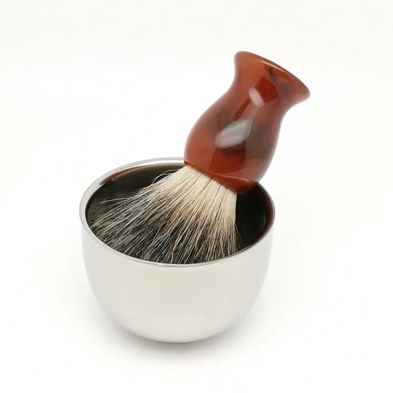 TEYO Pure Badger Hair Shaving Brush and Shaving Bowl Set Perfect for Shave Cream Double Edge Razor