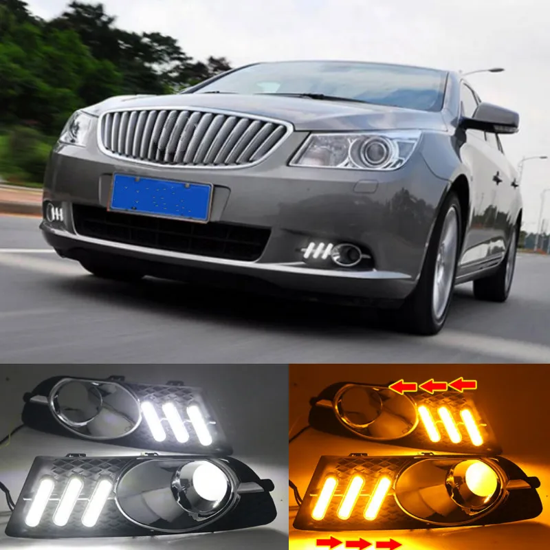 1set Bumper headlight for Buick Lacrosse daytime light 2009~2012y car accessories LED DRL headlamp for Lacrosse fog light