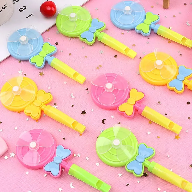 1 Cái Bé Trẻ Em Cối Xay Gió Đồ Chơi Lollipop Hình Nhỏ Cối Xay Gió Còi Phát Triển Ngoài Trời Tay Cầm Đồ Chơi Thổi Pinwheel Gió Spinner