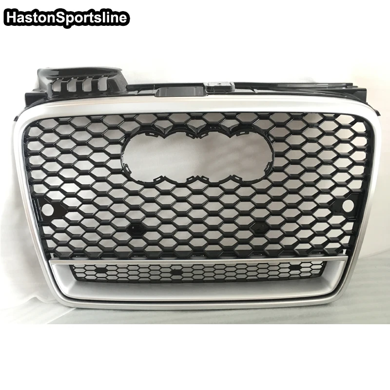 Für Audi A4 B7 2005–2008, silberner Standard-Stoßstangen-Frontgrill, passend für RS4 S4 Sline
