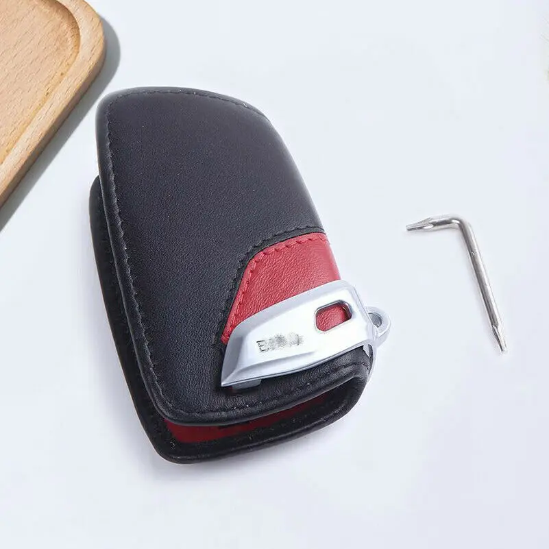 NEW Leather Car Key Holder Bag Cover Case Sport Line For BMW 2 3 5 Series X3