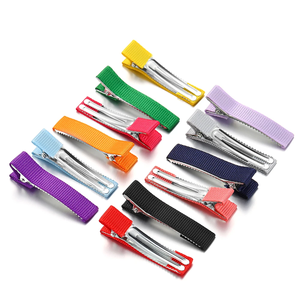 

10Pcs/Lot Colorful Fabric Hair Clip Base HairClips Webbing Hairpins Setting for DIY Bows Hair Clips Jewelry Making Accessories