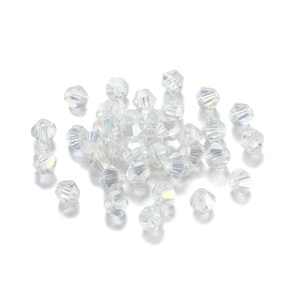 200pcs Austrian Transparency Crystal beads Bicone Glass Bead Loose Spacer Bead For DIY Bracelet Earrings Jewelry Making Supplies