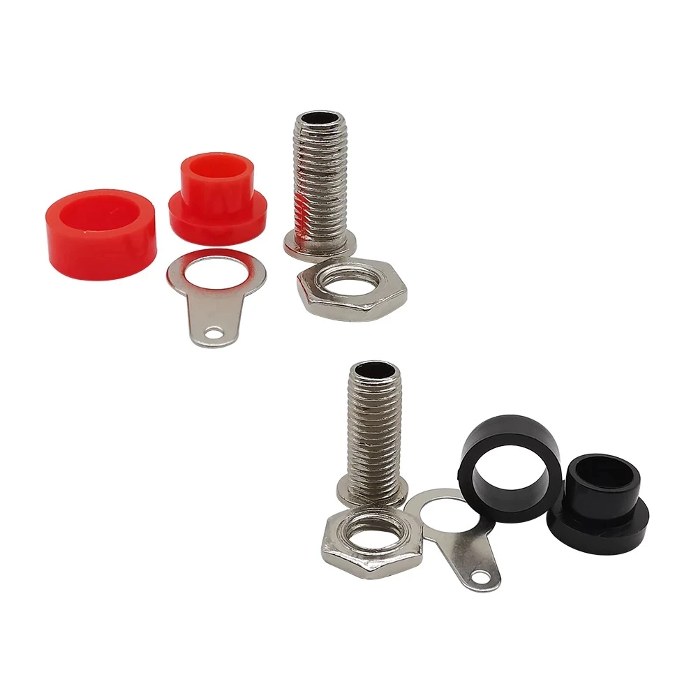 10Pcs/lot 4mm Banana Binding Post Female Socket DIY Jack Adapter With Nut Threaded Banana Plug Red or Black