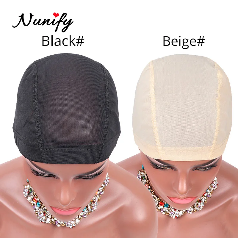 Nunify 6Pcs Mesh Net Glueless Hair Net Wig Liner Cheap Wig Caps For Making Wigs Spandex Net Elastic Dome Wig Cap