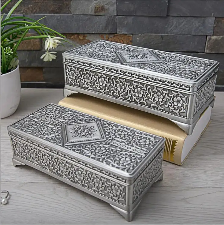 M/L Size Europe rectangle metal jewelry storage box storage drawers craft storage cotton holder Z210