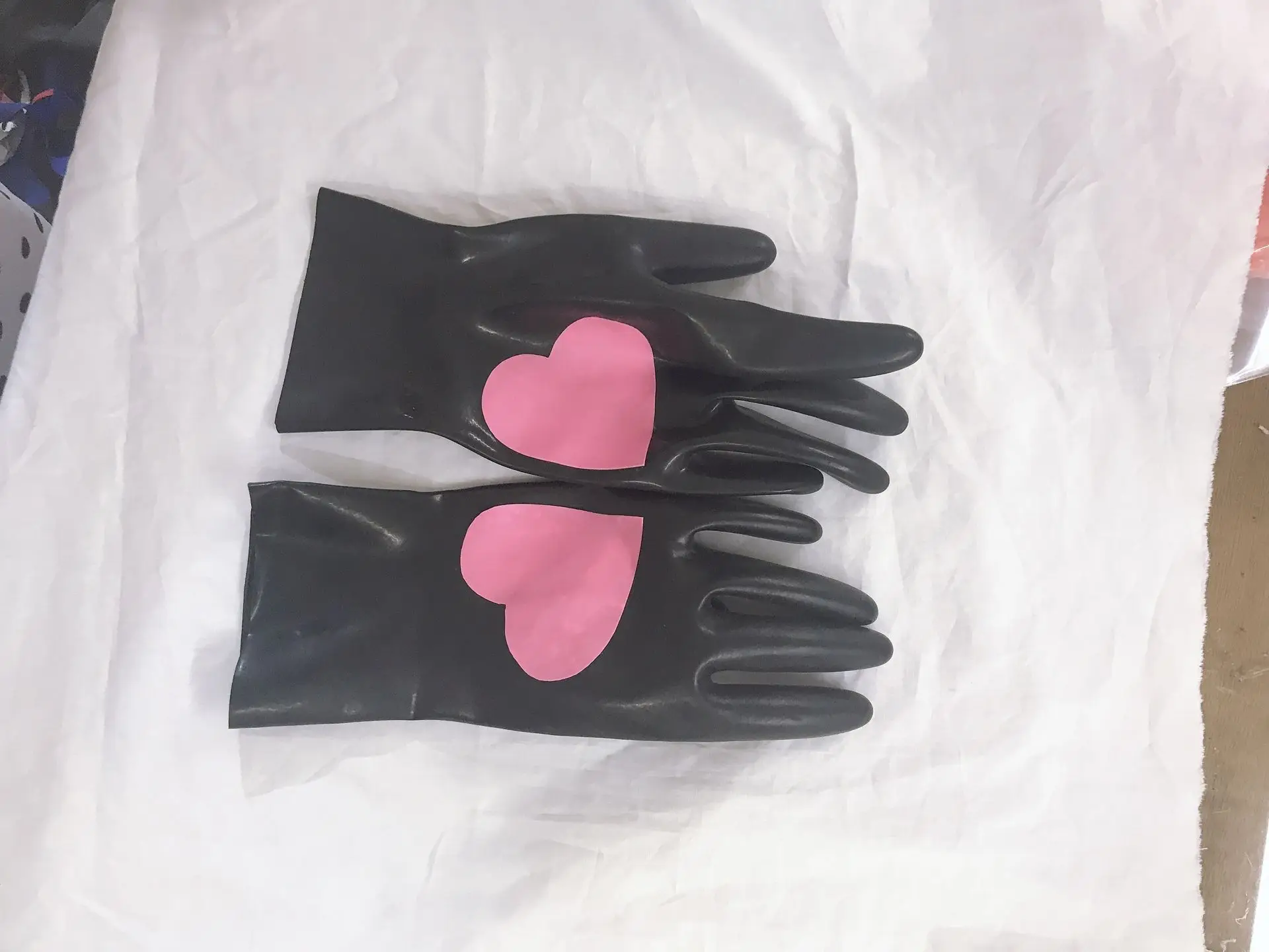 Gants en Latex Sexy faits à la main pour femmes, avec étoile d'amour, gants courts en caoutchouc, vêtements de fête