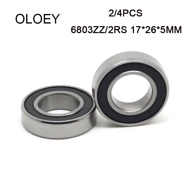 2/4PCS 6803ZZ 2RS 17X26X5 mm Iron Cover Sealed Deep Groove Ball Thin-walled  Bearing 17X26X5 mm High-quality Bearing Steel