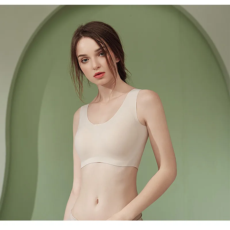 Xianqifen seamless padded push up bh women sexy bras plus size underwear wireless brassiere crop top minimizer thinBralette Girl
