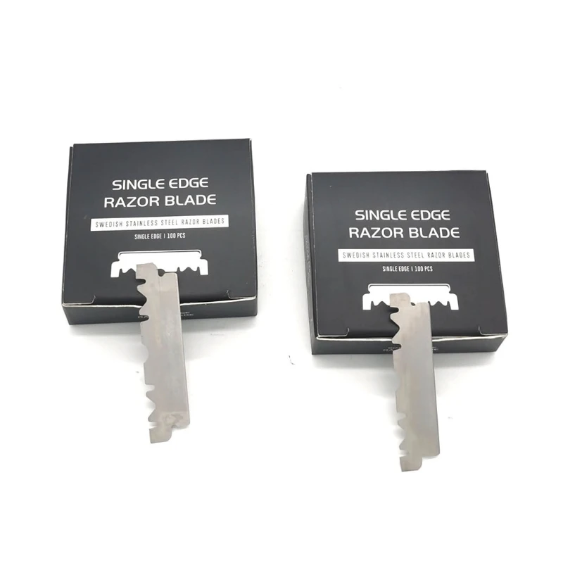 100 stücke Edelstahl Barber Razor Klinge Einzigen Rand Rasierklingen Sharp Werkzeug für Professionelle Barber Rasiermesser