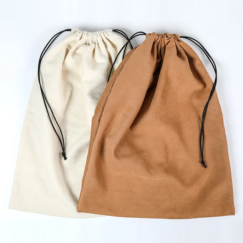 White Bag Dust Pocket Storage Drawstring bag Anti-dust Bag Environmental Clothing Shoes storage bag Flannel Brown Large