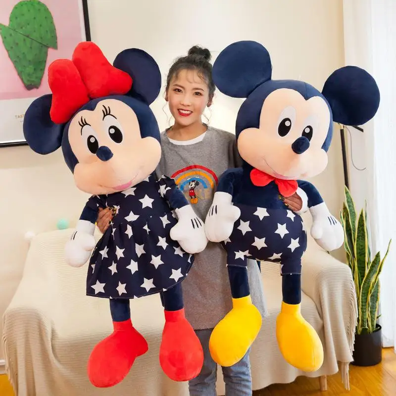 35-135cm Big Dolls Disney Mickey Mouse Mickey Minnie Plush Toys Couple Doll Cute Animal Soft Stuffed Kids Girls Birthday Gifts