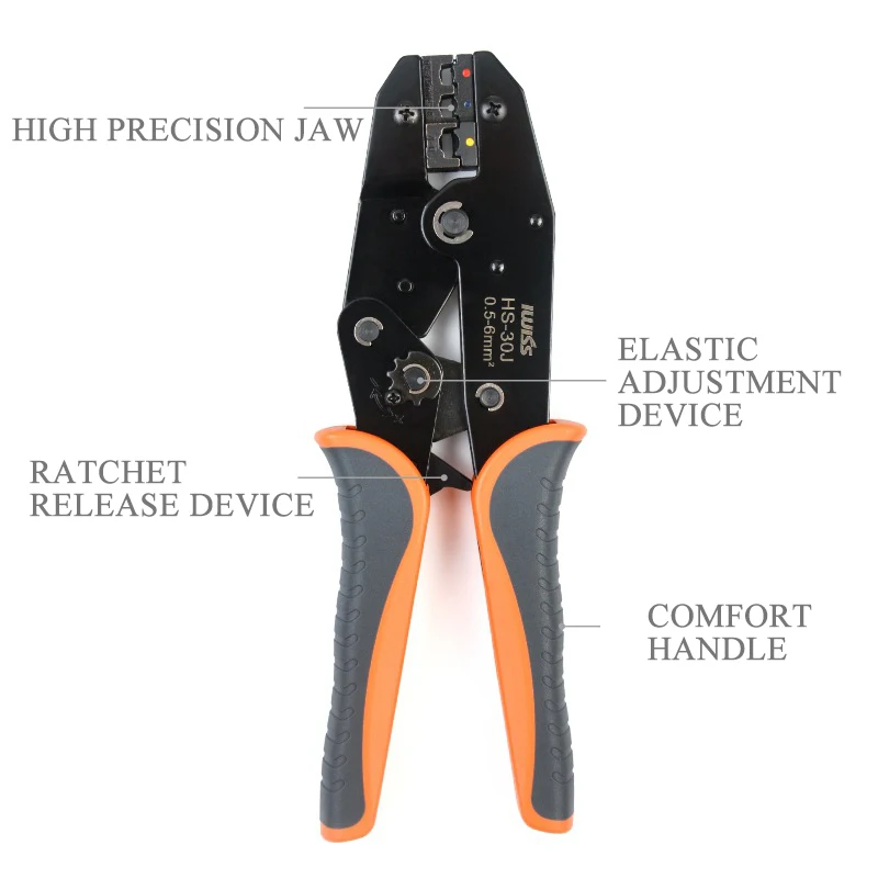 IWISS IWS-30J 0.5-6mm² Crimping Pliers Multi Hand Tools Insulation Ring&Spade Terminals 9 Inch Crimping tool