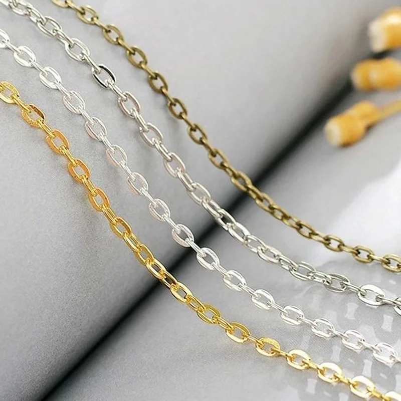 hzew 5pcs 2.6mm*55cm chain three colors Iron chain for women man