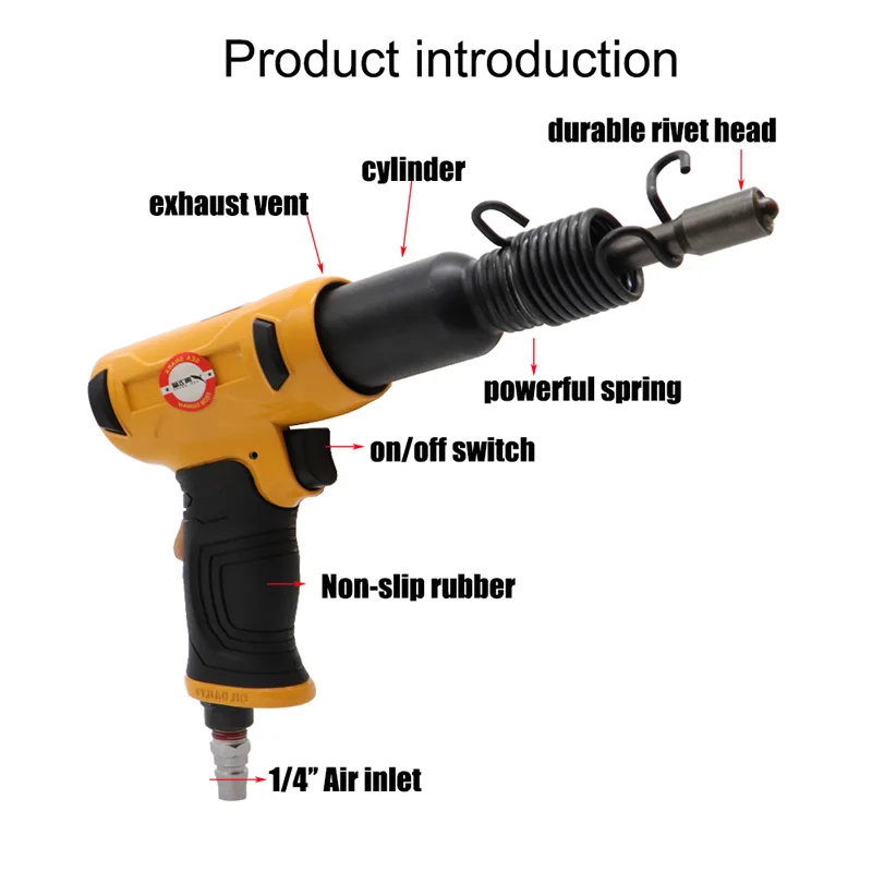 Air Pneumatic Hollow Rivet Gun For Road Advertising Signs Rivet Hammer Solid Rivets Tools Non-slip