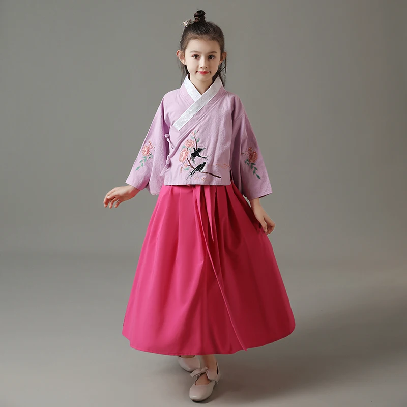 

H2530 Girls Cosplay Costumes Student Performance Clothes Children Hanfu Ancient Chinese Style National Suit Halloween Party Wear