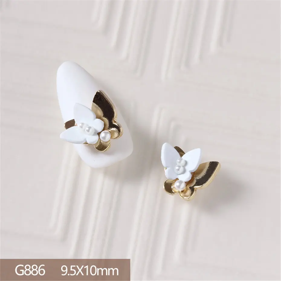10pcs/lot 3D Star Moon Unicorn Alloy Nail Art Zircon Pearl Crystal Metal Manicure Nails Accessories Supplies Decorations Charms