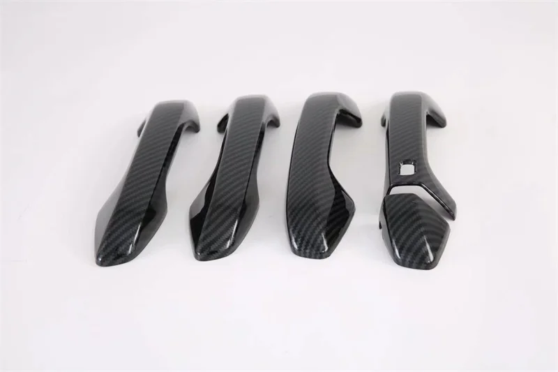 ABS Chrome Carbon Fiber Car Door Handle Cover Protective Covers Trim For 2020 Kia Seltos Car Styling Accssories 8pcs/set