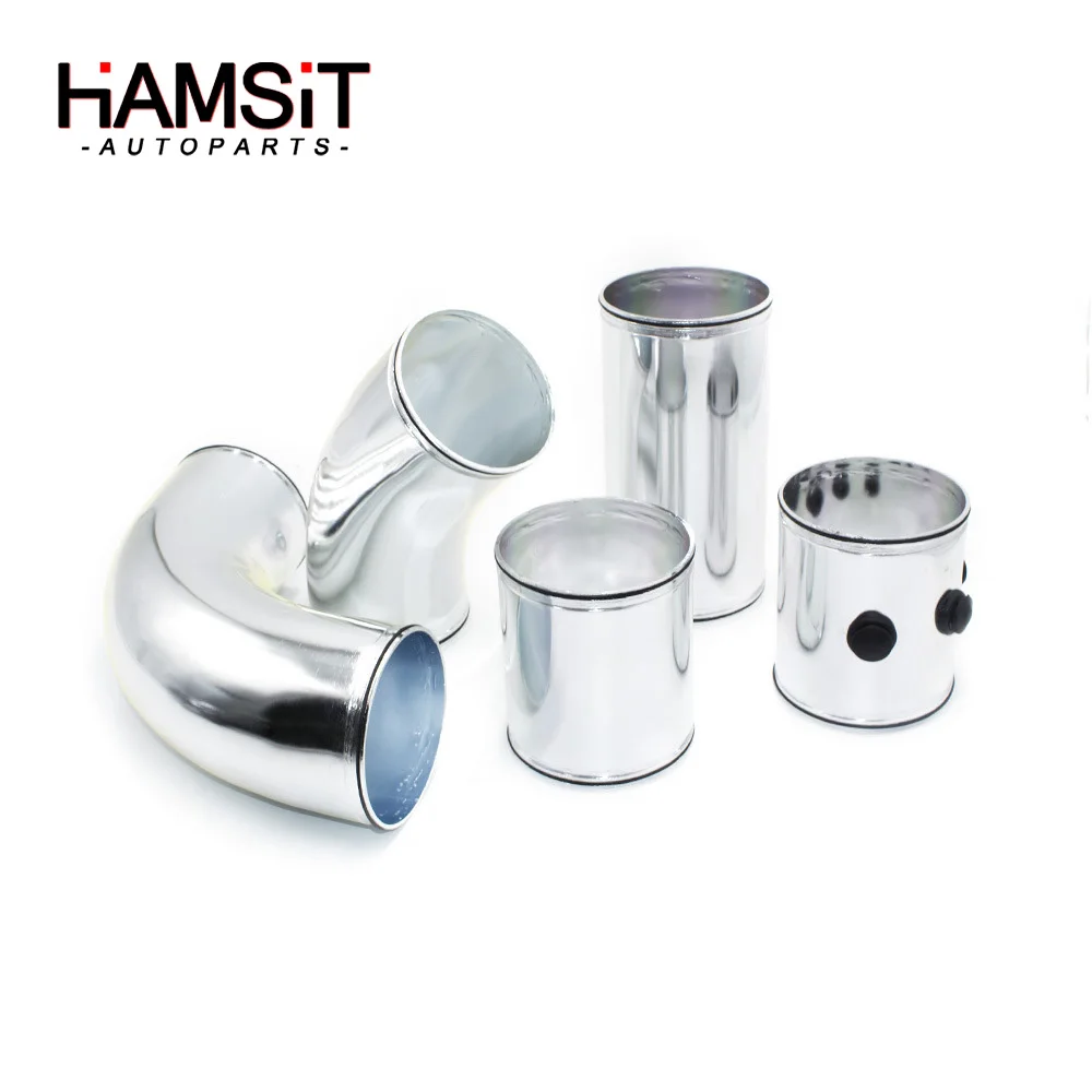 Hamsit Car Modified 76mm Universal Cold Air Filter Intake Five-stage Multi-function Air Intake Combined Aluminum Tube Kit