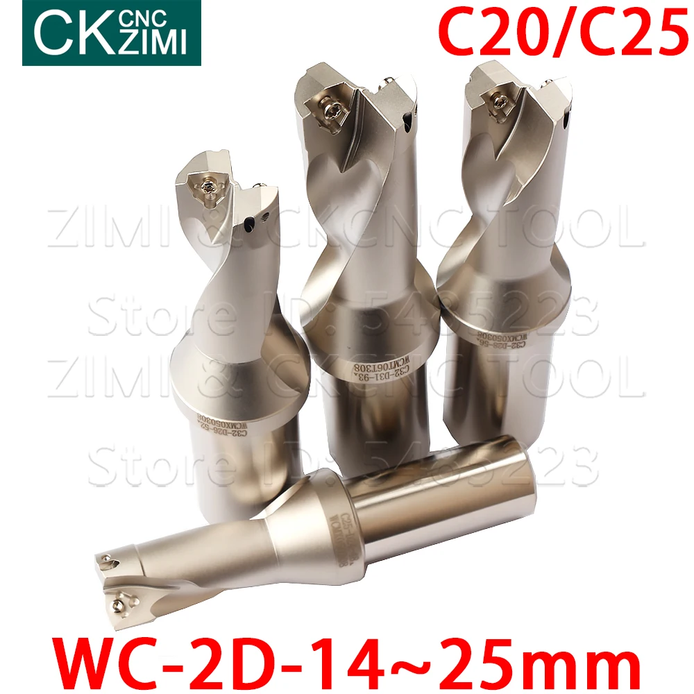 WC 2D Kedalaman U Bor C20 C25 14-25Mm Indexable Bor Cepat Air Bor U Bor CNC bubut Alat untuk WCMX WCMT Mengubah Sisipan
