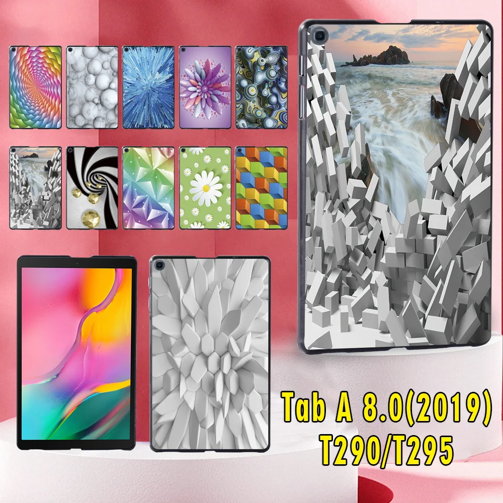 For Samsung Galaxy Tab A 8.0 Inch (2019) T290/T295 Anti-fall Durable Plastic Ultra-thin Half Edging Tablet Back Cover+Stylus