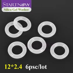 6Pcs/lot Silica Gel Washer Seals White Silicon Dia. 12mm Thickness 2.4mm Rubber O-rings Sealing Gasket For Xenon Krypton Lamp