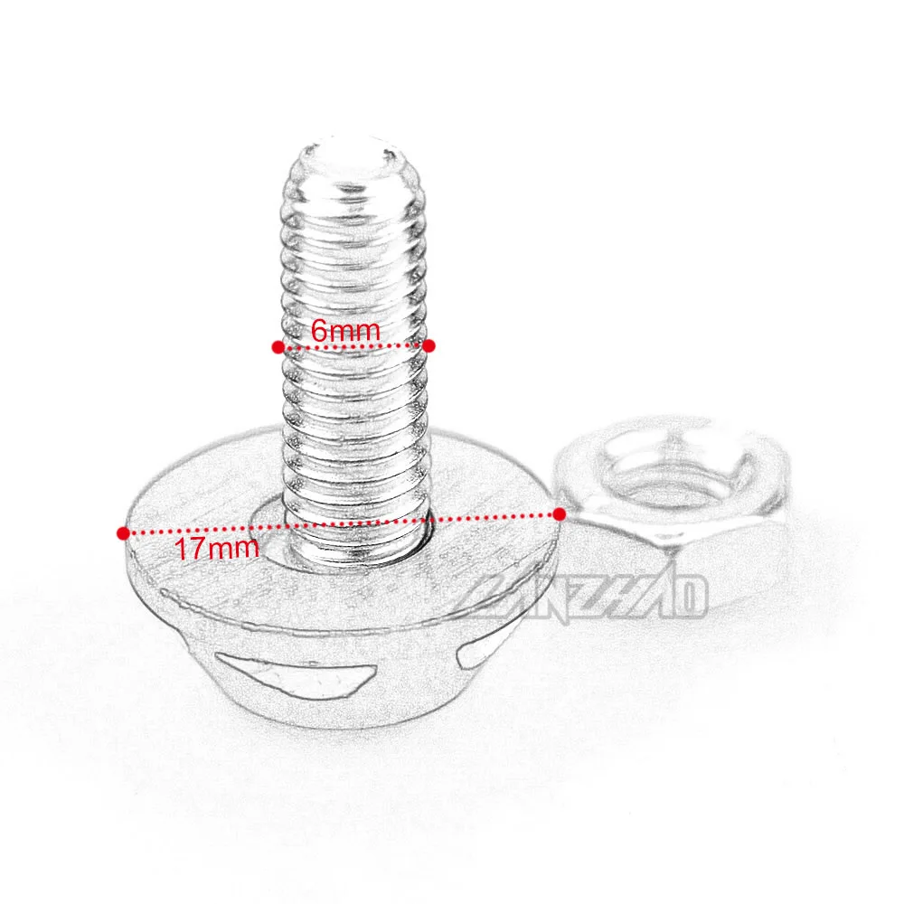 Motorcycle License Plate Screw M6 Aluminum Alloy Bolt Nut Mounting Accessories for Honda Yamaha Kawasaki Ducati Aprilia BMW MOTO