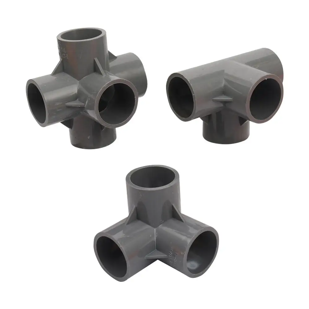 

32mm 3D 3-way 4-way 5-way PVC Adapter Garden Agriculture Irrigation Connection Joint Fish Tank PVC Pipe Tube Fittings 1 Pc