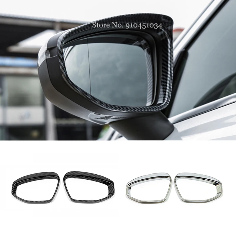 

ABS Carbon fiber For Audi A3 2020 2021 Accessories LHD Car rearview mirror block rain eyebrow Cover Trim Sticker Car Styling