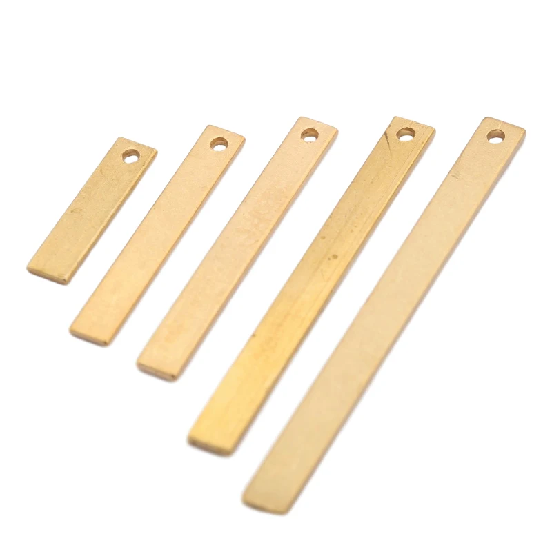 30pcs raw brass long simple 4mm flat bar blank rectangle charms pendant stamping diy for jewelry findings earrings making