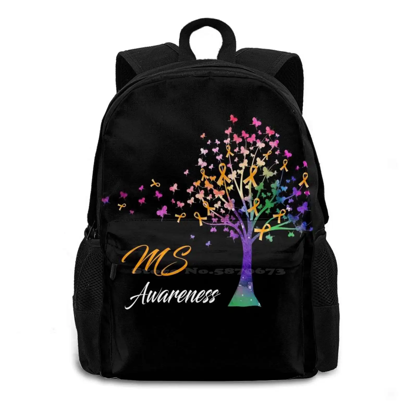 Awareness Ribbon Tree 3d Print Design Backpack Casual Bag Tree Ribbon Hope For A Cure Awareness Multiple Sclerosis