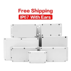 Outdoor Waterproof Case with Ears Plastic Box Electronic Project Case Instrument Waterproof Junction Box Housing