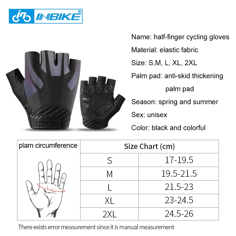 INBIKE Half Finger MTB Cycling Gloves Summer Bicycle Riding Gloves Palm PadReflective Men Mountain Road Bike Gloves Accessories