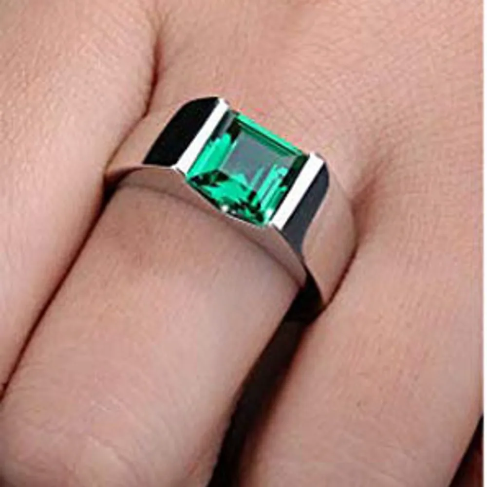 BOCAI New S925 Pure Silver Sapphire Men Ring  Colored Zircon Popular Jewelry Nice Birthday Gift