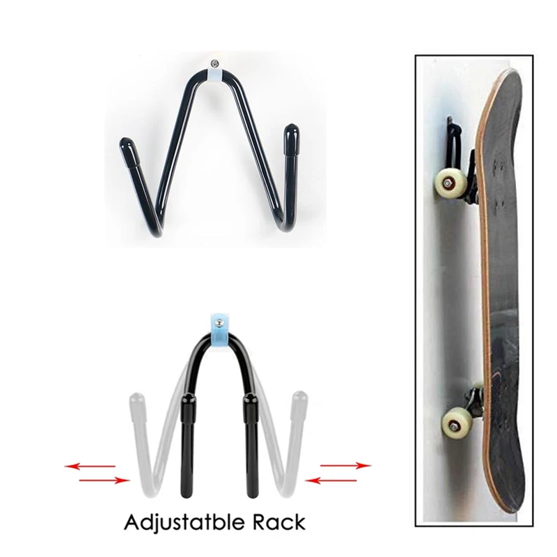 Skateboard Rack Wall Mount Hook 2 Pieces Long board Storage Hanger Tool Accessories Steel Parts