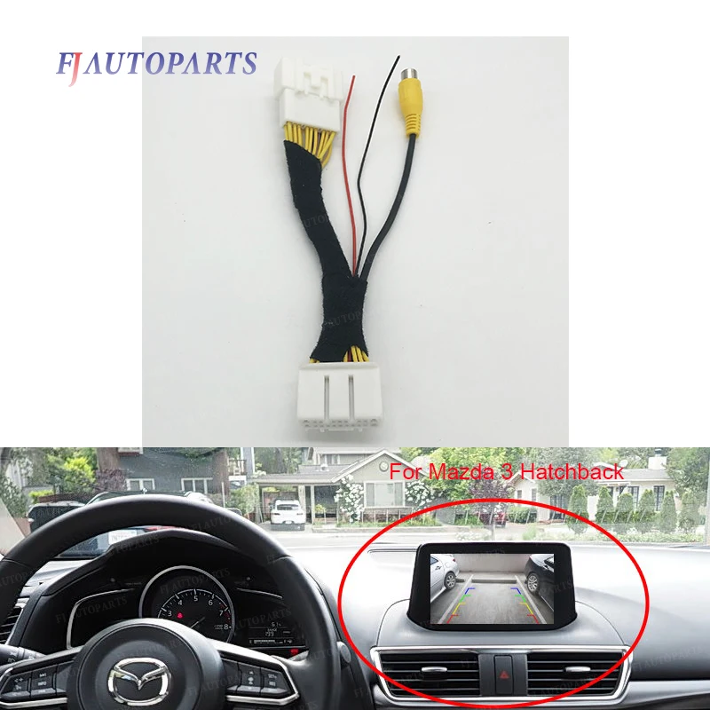 Rear View Camera Adapter RCA Connector Wire Harness Cable for Mazda 3 Hatchback 2013-2017