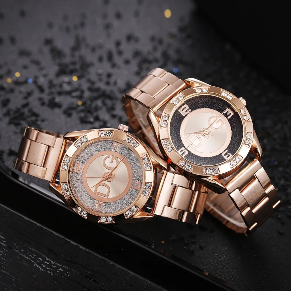 Women\'s Watches New Luxury Brand Fashion Rhinestone Stainless Steel Quartz Ladies Wristwatches Reloj Mujer Best Selling Montre