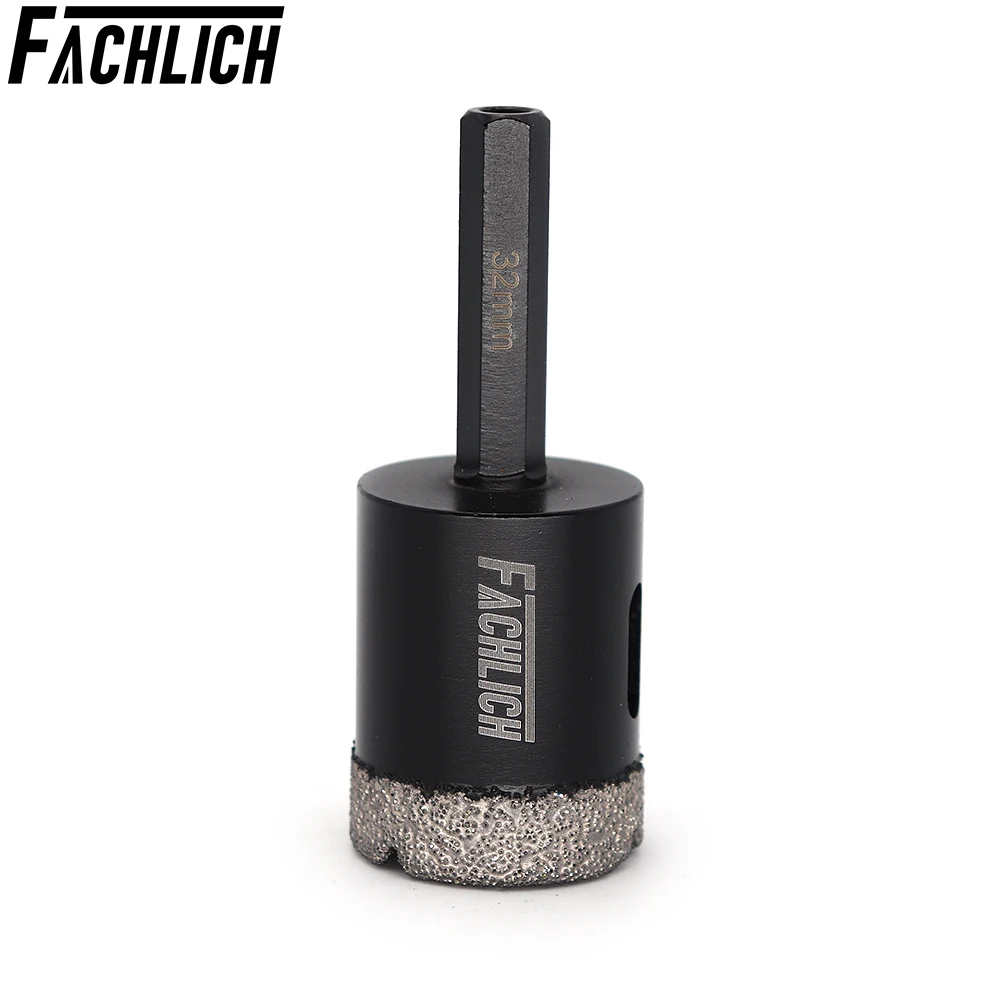 FACHLICH 1pc Hexagon shank Diamond Dry Drilling core Bits Hole Saw Drill Core Bits Core Drilling Bits Diameter 32mm