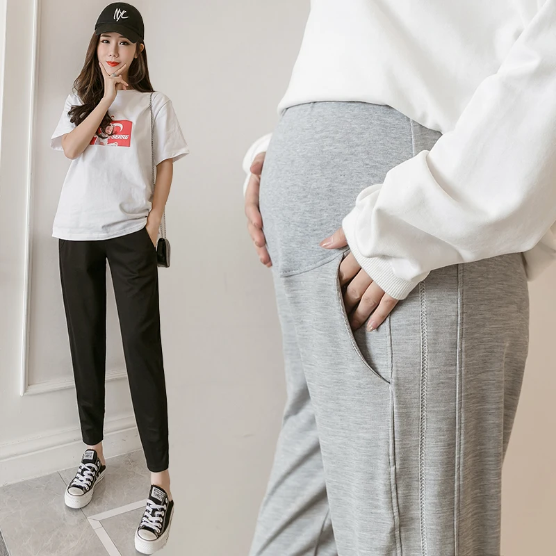 Pregnant women leisure trousers age season and thicken the pregnant woman's abdomen pants outside feet pants wearing sweatpants