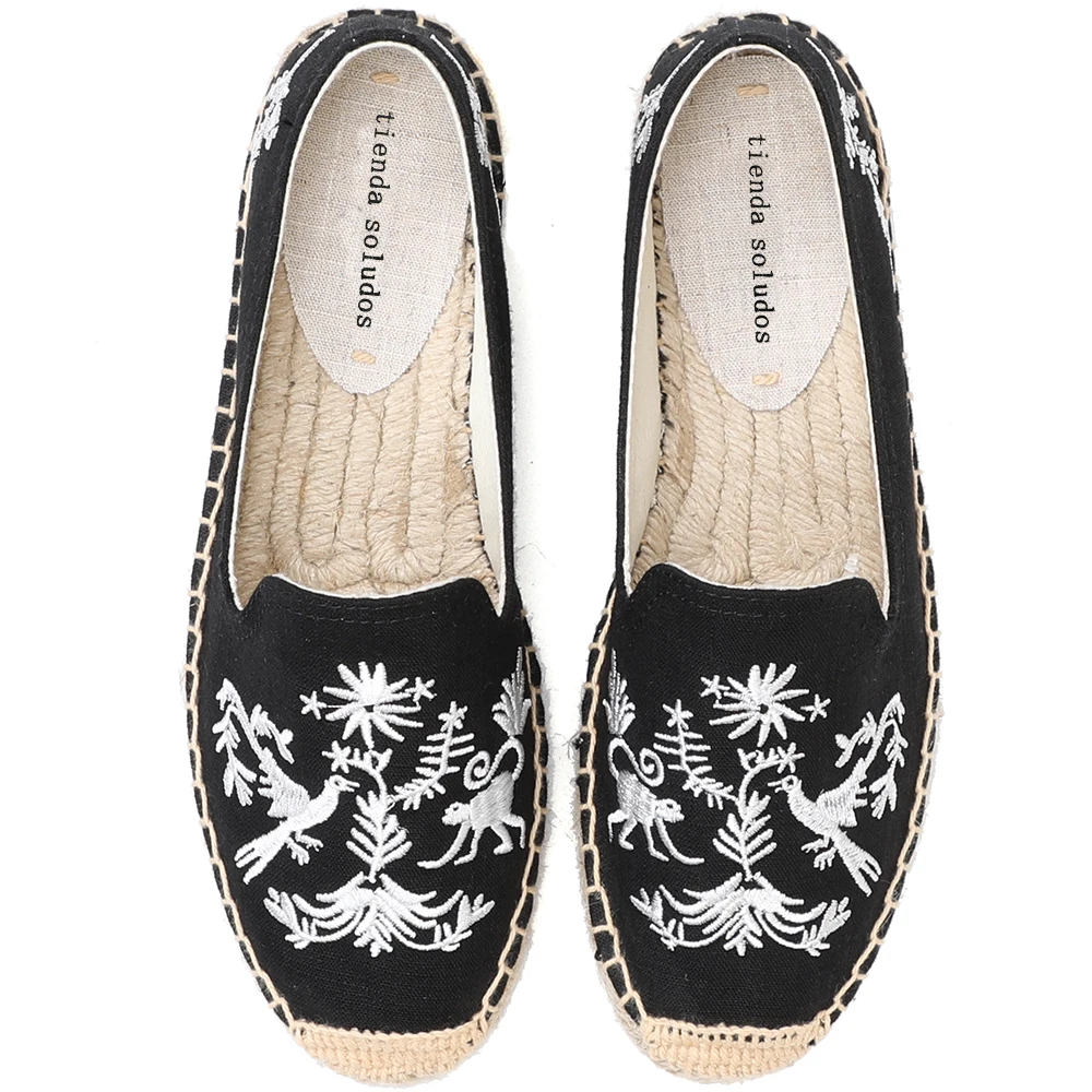 2021 Zapatillas Mujer Espadrille 2021 Sapatos Espadrilles Embroider Shoes Comfortable Ladies Womens Casual Flax Hemp Fashion