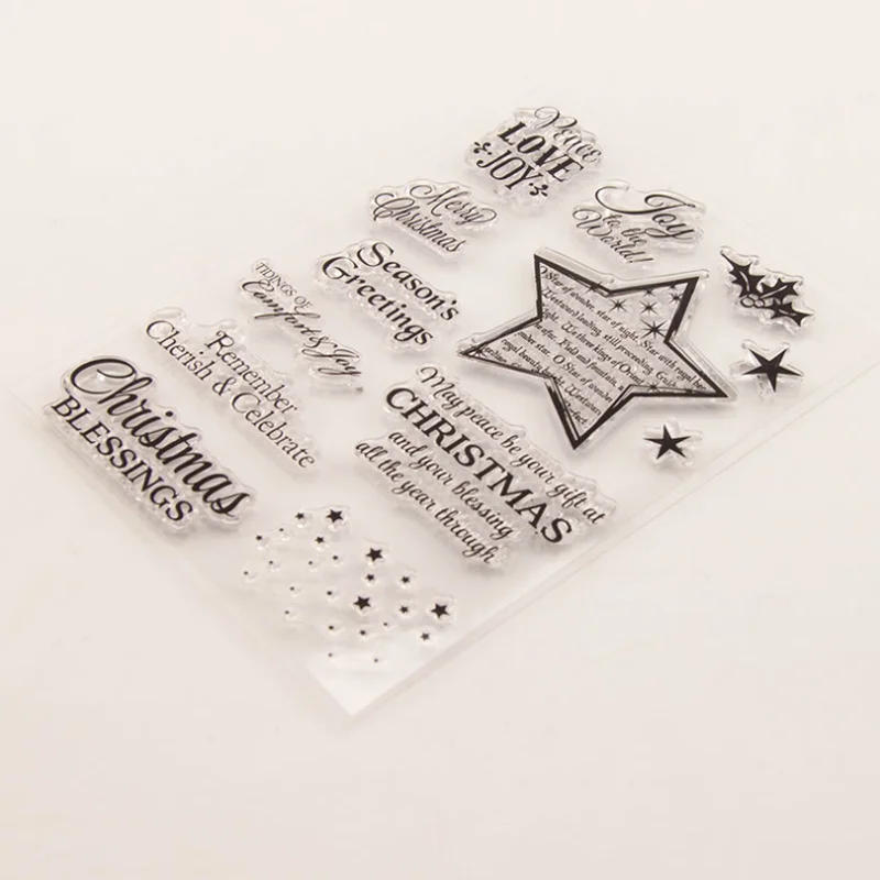 Five-pointed Star Transparent Clear Silicone Stamp Seal DIY Scrapbook Rubber Stamping Coloring Embossing Diary Decor Reusable