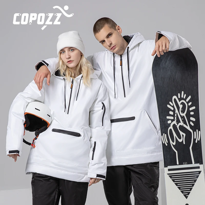 

COPOZZ Men Women Ski Jacket Ski Pants Warm Windproof Winter Overalls Hoodie Waterproof Outdoor Sports Clothing Snowboard