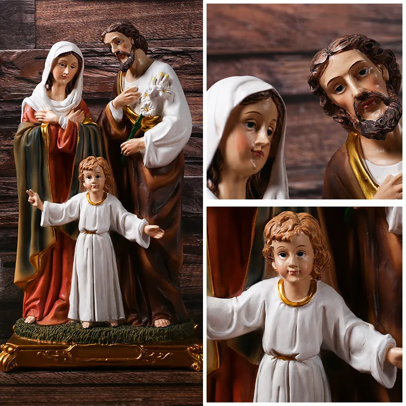Jesus family decoration statue sculpture height 31cm resin crafts home ornaments image 3
