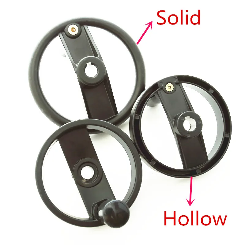 Hollow/Solid Handwheel Aluminum Alloy Thickened Reinforced Hand Crank Machine Handwheel 4Keyway 12*125 for Lathe Machine Tool